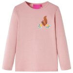 T - shirt enfants  manches longues design cureuil vidaxl - rose ple - multisport - respirant