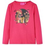 T - shirt enfants manches longues imprim� �cureuil rose vidaxl - 5 dimensions disponibles