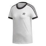 T - shirt femme - adidas - 3 - stripes - blanc / noir - manches courtes - jersey de coton