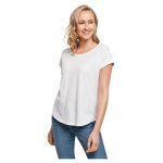 T - shirt femme build your brand long slub tee 100% coton 140 g / m� manches courtes extra - long blanc ...