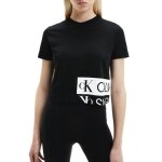 T - shirt femme - calvin klein jeans - mirrored - manches courtes - noir - coton