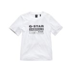 T - shirt femme g - star raw - uni - blanc - col arrondi - coton biologique - regular - manches courtes ...