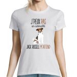 T - shirt femme - jack russell - dsol je peux pas - col rond - manches courtes - blanc