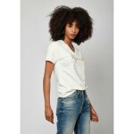 T - shirt femme kaporal - blanc - manches courtes - imprim� paillet� et strass