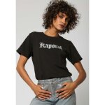 T - shirt femme kaporal sotic - noir - manches courtes - imprim� paillet� et strass