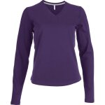 T - shirt femme manches longues kariban - violet - coupe ajuste - 100% coton