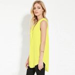 T shirt femme mousseline baggy gilet de plage t - shirt sans manches mode t - shirt grande taille tee ...
