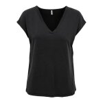 T - shirt femme - only licence - jrs free - noir - col v - manches courtes