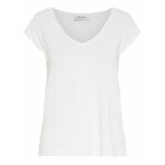 T - shirt femme - pieces - col v - blanc - coupe droite - manches courtes