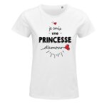 T - shirt femme - princesse damour - s - blanc - ajust�e - manches courtes - col capuche