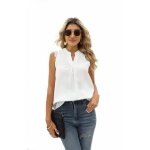 T - shirt femme - fondupin - col v - sans manche - empiècement dentelle - blanc T - shirt femme - fondupin - col v - sans manche - empiècement dentelle - blanc