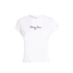 T - shirt femme tommy hilfiger - blanc - ajuste - manches courtes