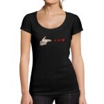 T - shirt femme - ultrabasic - tirer sur lamour du c?ur - 100% coton - manches courtes - vintage noir ...