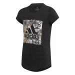 T - shirt fille - adidas - most haves doodle bos - 100% coton - manches courtes - noir