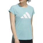 T - shirt fitness femme adidas 3 bar tee - bleu - manches courtes - polyester recycl et lasthanne