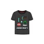 T - shirt gar�on � manches courtes minecraft tnt - gris fonc�