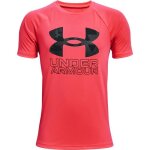 T - shirt garon - under armour - tech hybrid print fill - rouge / noir - 12 / 14 ans - manches courtes ...