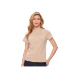 T shirt guess femme g gold beige coton