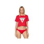 T shirt guess femme palmas rouge coton