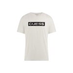T shirt guess homme metallique blanc coton