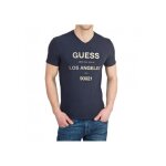 T - shirt - guess - l. a. logo m91i42 - bleu marine - col v - 100% coton - taille xl