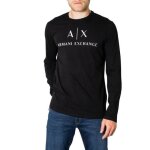 T - shirt homme - armani exchange - noir - logo poitrine - dtails contrasts - 100% coton