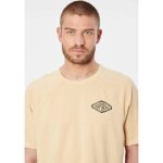 T - shirt homme beige en coton bio - kaporal - rakim - manches courtes - coupe droite