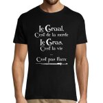 T - shirt homme - kaamelott - le gras cest la vie - noir - manches courtes - coupe regular