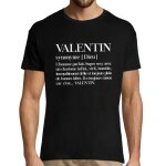 T - shirt homme - valentin - personnalis� pr�nom - 100% coton - couleur noir - coupe regular