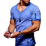 T shirt homme en coton avec col rond  manches courtes sous - pull l?explosion d?amazon tee shirt hommesbleu ...