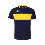 T - shirt homme diago - kappa - coupe droite - bleu marine jaune