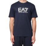T - shirt homme ea7 visibility bleu - coupe regular - col arrondi