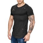 T shirt homme - fondupin - slim - manches courtes - col rond - noir