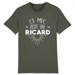 T - shirt homme la french touch - ce mec veut un ricard - coton bio - fabriqu� en france