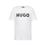 T - shirt homme - hugo - uni - blanc / noir - 100% coton