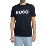 T - shirt homme - hugo - uni - manches courtes - bleu - 100% coton