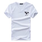 T - shirt homme insfity - manches courtes col v - grande taille - blanc