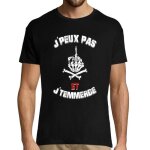 T - shirt homme - t - jpeux pas et jtemmerde - noir - manches courtes - col arrondi