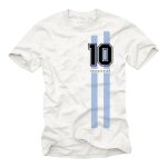 T - shirt homme - makaya - argentine football 1986 maradona numero 10 - blanc - manches courtes - respirant ...