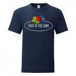 Fruit of the loom t - shirt manches courtes col rond grand logo leo bleu marine homme