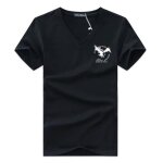 T - shirt homme manches courtes col v insfity - grande taille - noir