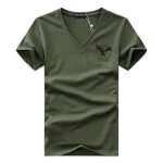 T - shirt homme manches courtes col v tee shirt ete imprim� grande taille - vert - insfity - mp33283535 ...