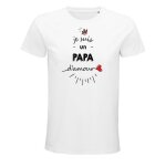 T - shirt homme - papa damour - xxl - 100% coton bio - manches courtes - col capuche