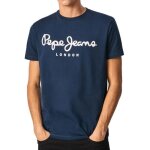 T - shirt homme pepe jeans original stretch n - marine - manches courtes - 95% coton 5% lasthanne