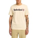 T - shirt homme - timberland - kennebec river linear logo - beige - manches courtes - 100% coton