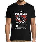 T - shirt homme - tt - shirt - la ptanque mappelle - noir - manches courtes - col arrondi