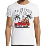 T - shirt homme - la vie est beaucoup plus belle en 4l - 100% coton - blanc taille s
