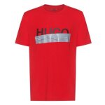 T - shirt hugo boss regular fit rouge avec logo artistique