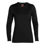 T - shirt icebreaker 260 tech long sleeve crewe - noir - femme - 100% laine mrinos - manches longues ...