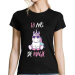 T - shirt - licorne - anniversaire 18 ans - femme - manches courtes - col arrondi